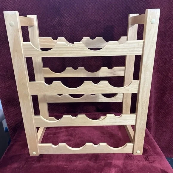 Wine Rack Light Wood. Holds 24 Bottles. Has Removable Table Top. Great Condition - Picture 7 of 10